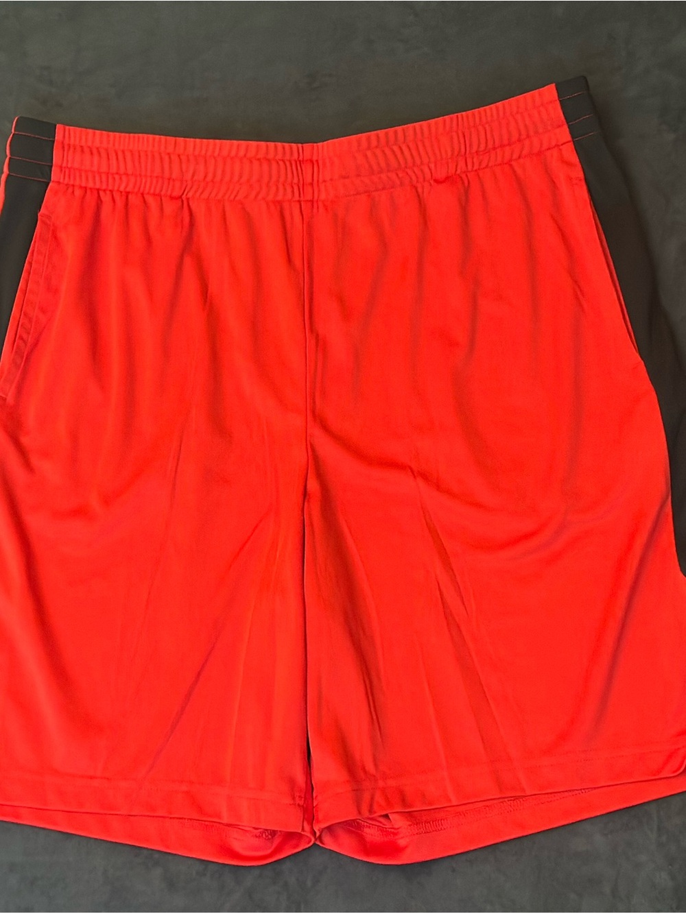 tek gear Red Athletic Shorts with Black Side Panels
